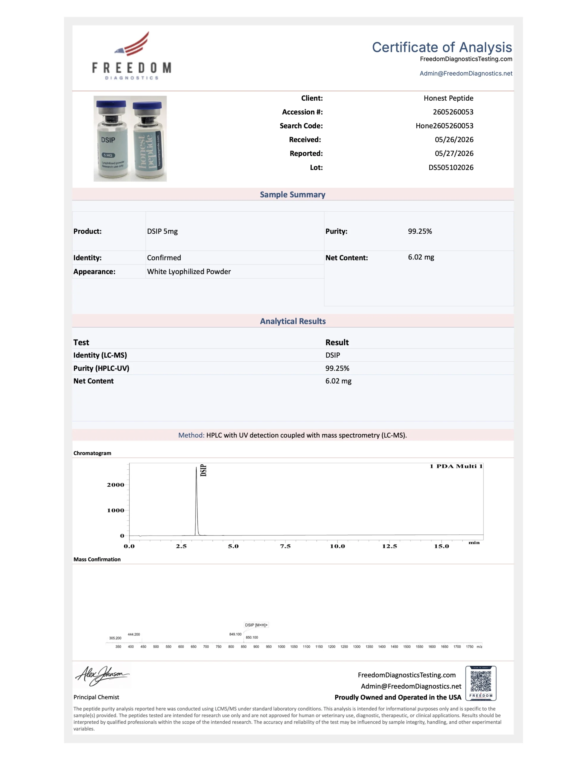 DSIP 5mg | 99%+ Purity, COA Verified