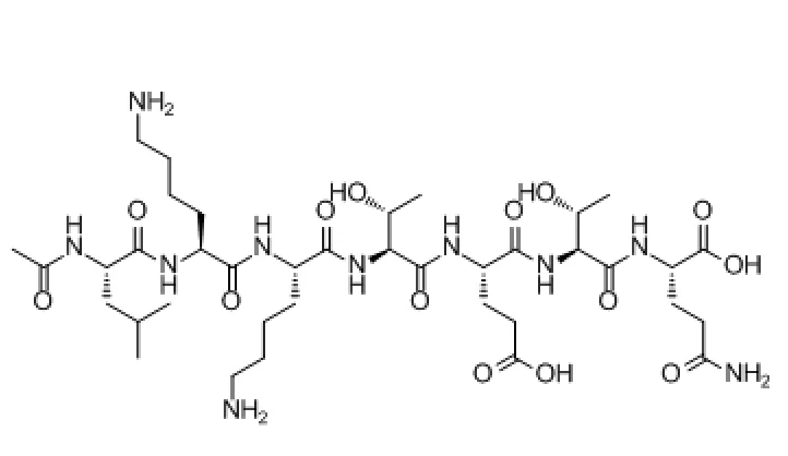TB-500 peptide structure and amino acid sequence diagram
